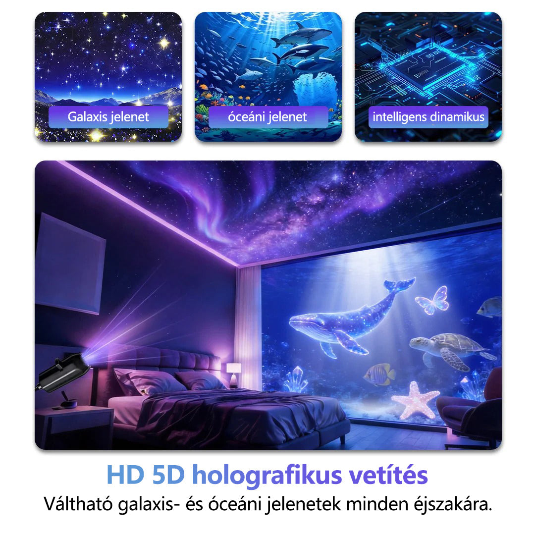 Tordatehas® 🌌Új generációs intelligens HD 5D holografikus éjszakai projektor ✨