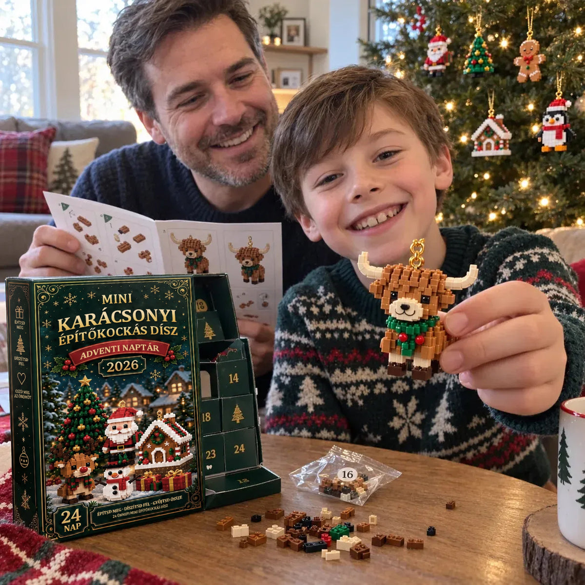 🎄24 napos karácsonyi építőkockás adventi naptár – 24 különböző, megépíthető karácsonyi dísz 😀😀