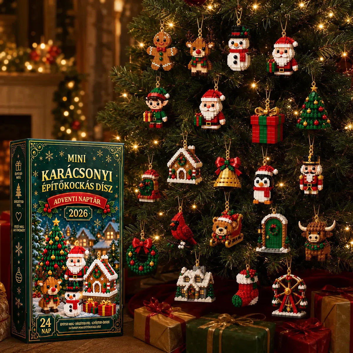 🎄24 napos karácsonyi építőkockás adventi naptár – 24 különböző, megépíthető karácsonyi dísz 😀😀