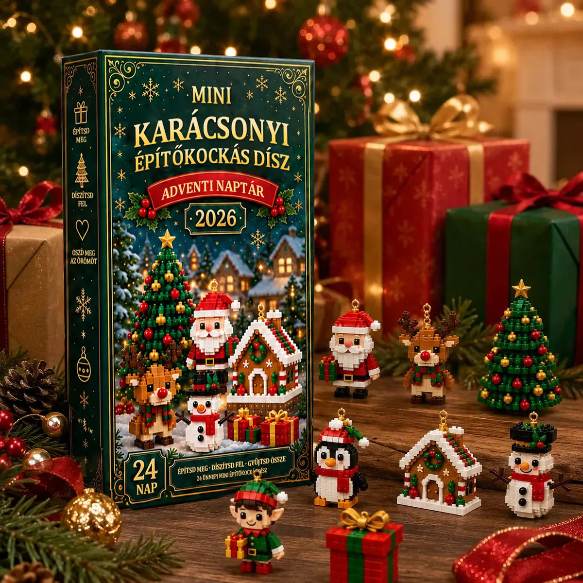 🎄24 napos karácsonyi építőkockás adventi naptár – 24 különböző, megépíthető karácsonyi dísz 😀😀