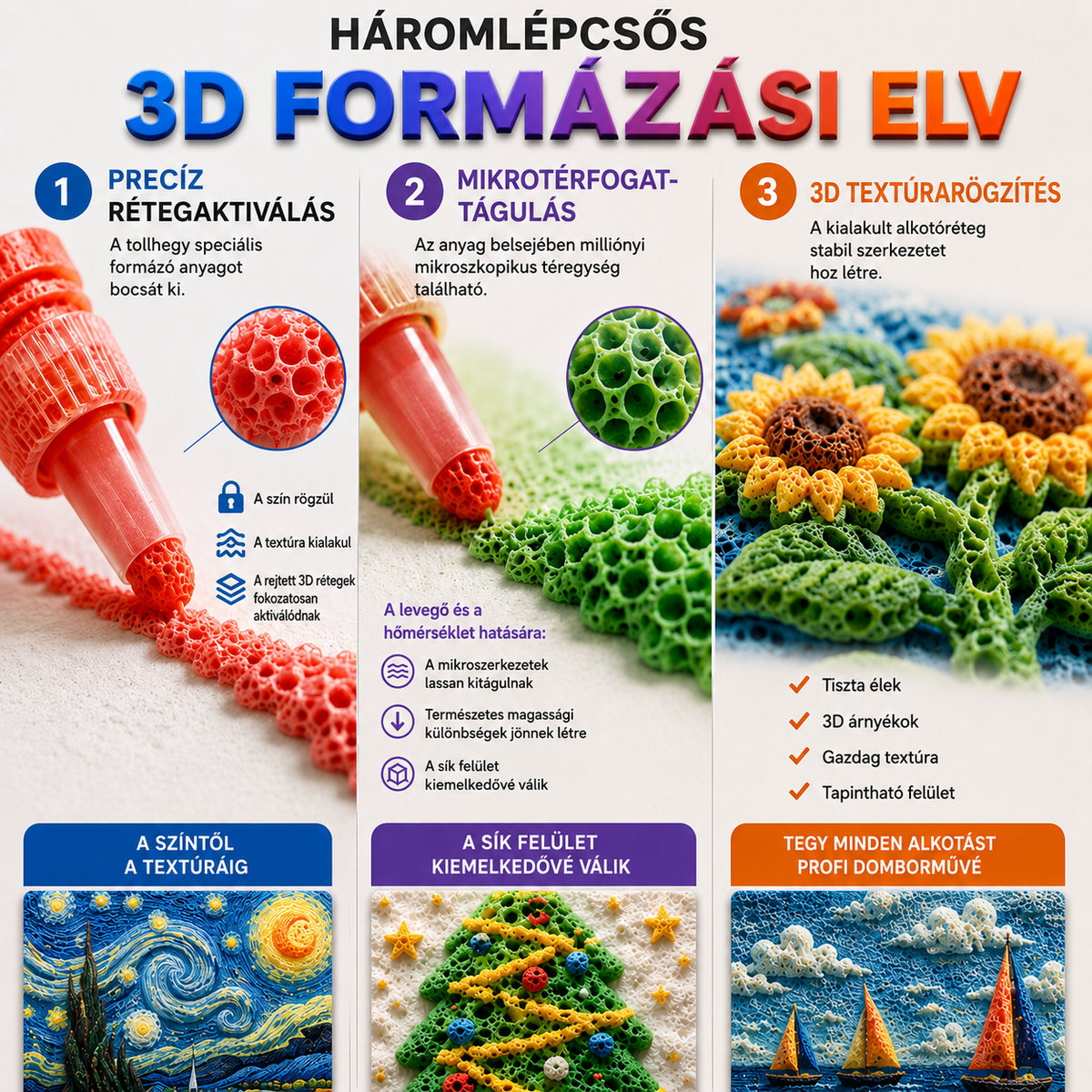 🎨🎨TORDATEHAS® 3D Relief Art Pen – Változtassa lapos rajzait megérinthető 3D művészetté