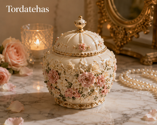 Tordatehas Rose Garden Sculptural Storage Jar
