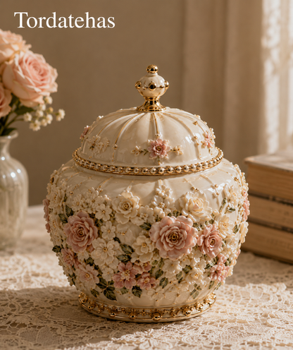 Tordatehas Rose Garden Sculptural Storage Jar