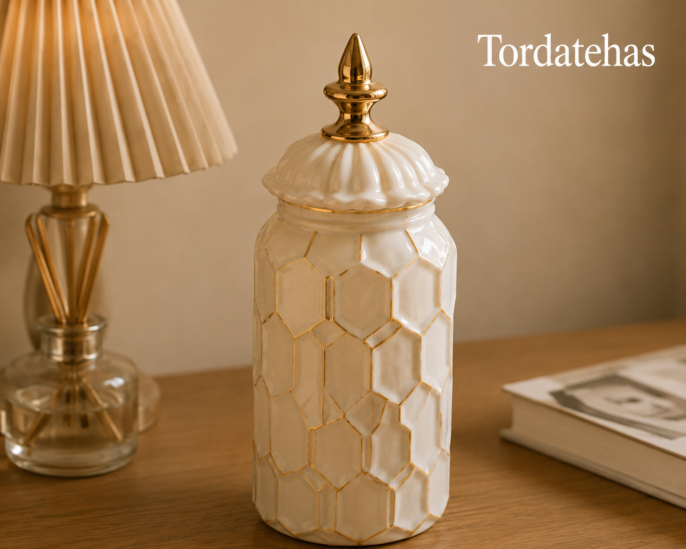 Tordatehas Gilded Mosaic Sculptural Storage Jar